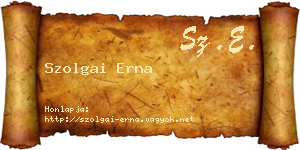 Szolgai Erna névjegykártya
